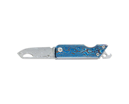 Складаний кишеньковий ніж SRM 6435-TL Damascus / Titanium блакитний