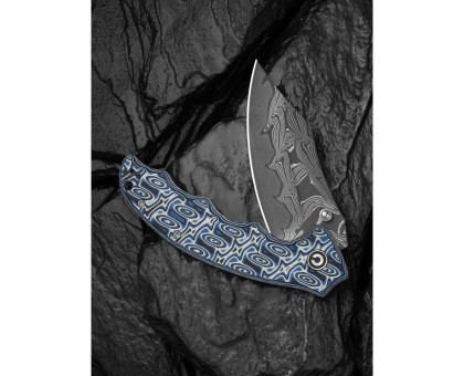 Складаний ніж Civivi Pentad C24068-DS1 Damascus / Micarta (8.8 см) синій/білий
