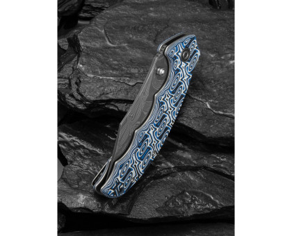 Складаний ніж Civivi Pentad C24068-DS1 Damascus / Micarta (8.8 см) синій/білий