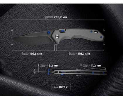 Ніж складаний туристичний Civivi Elite Brova CPM S35VN, сірий (Aluminum, 8.7 см) 