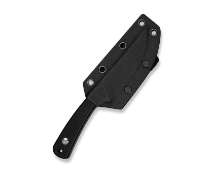 Ніж фіксований туристичний Civivi Carveth (9,1 см) AEB-L / G10 чорний з чохлом 