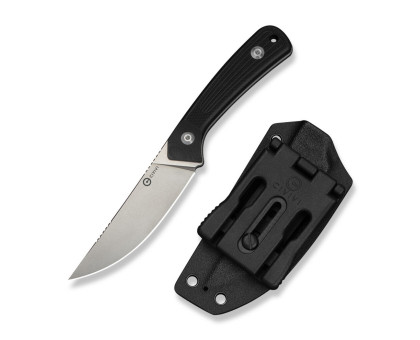 Ніж фіксований туристичний Civivi Carveth (9,1 см) AEB-L / G10 чорний з чохлом 