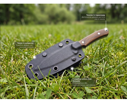 Ніж фіксований EDC CIVIVI High Grass Field Knife (7.4 см) 14C28N / Wood дерево з чохлом