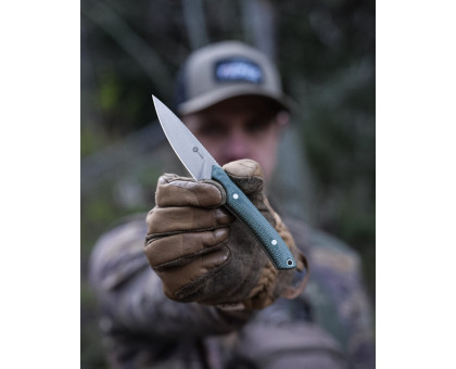Ніж фіксований EDC CIVIVI High Grass Field Knife (7,4 см) 14C28N / Micarta зелений з чохлом