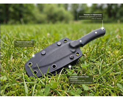 Ніж фіксований EDC CIVIVI High Grass Field Knife (7,4 см) 14C28N / Micarta зелений з чохлом