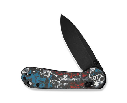 Ніж складаний кишеньковий Civivi Elementum (Crossbar Lock), (7.51 см) CPM S35VN / Nebula FatCarbon Fiber чорний/червоний/синій/білий