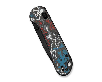 Ніж складаний кишеньковий Civivi Elementum (Crossbar Lock), (7.51 см) CPM S35VN / Nebula FatCarbon Fiber чорний/червоний/синій/білий