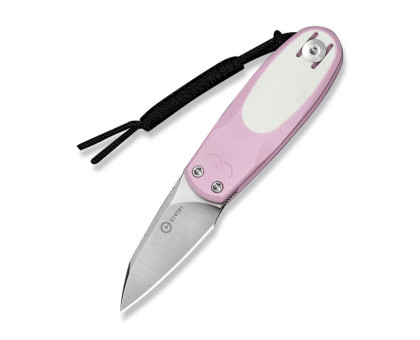 Ніж складаний кишеньковий CIVIVI Purr (4.65 см) Nitro-V / G10 рожевий/білий з механізмом Slip Joint