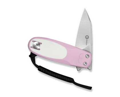 Ніж складаний кишеньковий CIVIVI Purr (4.65 см) Nitro-V / G10 рожевий/білий з механізмом Slip Joint