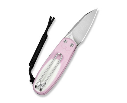 Ніж складаний кишеньковий CIVIVI Purr (4.65 см) Nitro-V / G10 рожевий/білий з механізмом Slip Joint