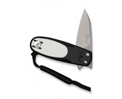 Ніж складаний кишеньковий CIVIVI Purr (4.65 см) Nitro-V / G10 чорний/білий з механізмом Slip Joint
