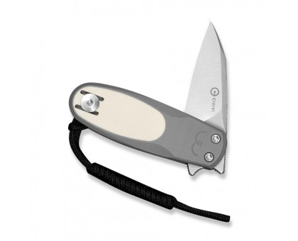 Ніж складаний кишеньковий CIVIVI Purr (4.65 см) Nitro-V / G10 сірий/айворі з механізмом Slip Joint