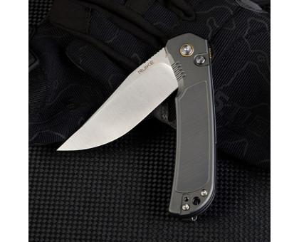 Ніж складаний туристичний Ruike P192-AK (9.1 см) 14C28N / алюмінієвий сплав 6063, сірий