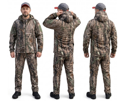 Костюм демісезонний Softshell Gwild Зелений ліс (куртка + штани, фліс)