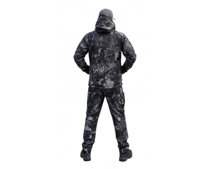 Демісезонний утеплений костюм SoftShell Kryptek Графітовий Пітон (куртка + штани) на флісі