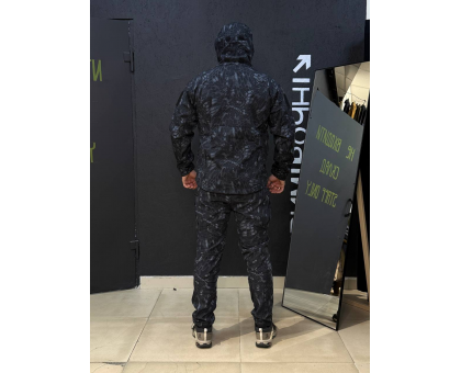 Демісезонний костюм SoftShell Gman Kryptek Чорно-Синій Пітон на флісі (куртка + штани)