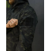 Демісезонний утеплений костюм SoftShell Dark Camou (куртка + штани) на флісі
