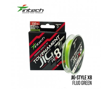 Шнур плетений восьмижильний Intech Tournament Jig Style PE X8 Fluo Green 150м