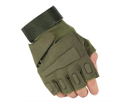 Тактичні рукавиці Impact Half-Finger Khaki (безпалі)