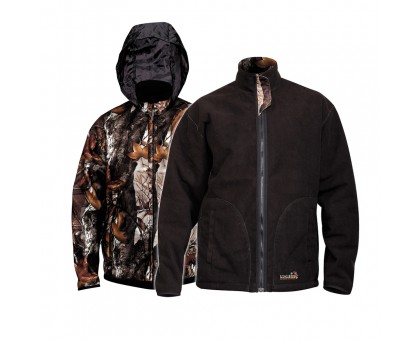 Двостороння флісова куртка Norfin Hunting Thunder Hood Staidness/Black