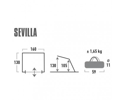 Пляжна палатка High Peak Sevilla 40 Blue/Grey