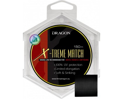Матчева Жилка Dragon X-Treme Match Soft&Sinking (0,18 - 0,30; 150м; тонуча, чорна)