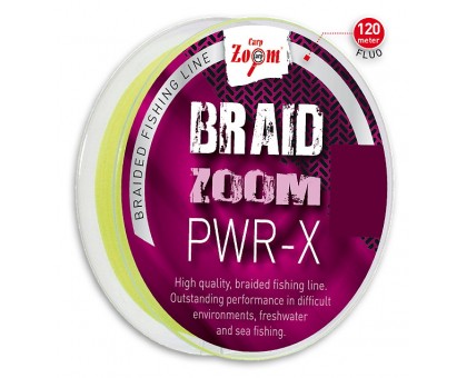 Плетений шнур Carp Zoom Braid Zoom PWR-X Braided Line Fluo (0,08 - 0,25; 120м)