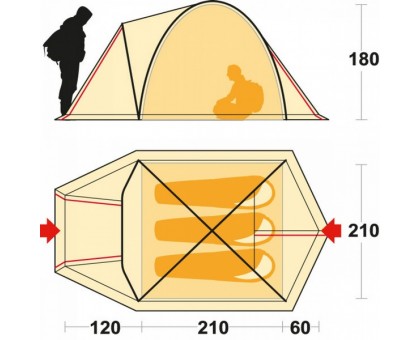 Трьохмісна туристична палатка Ferrino Shaba 3 Blue