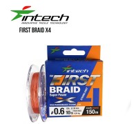Шнур плетений Intech First Braid PE X4 Orange 150м (#0,3 - #2,5PE)