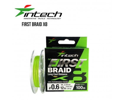 Шнур плетений Intech First Braid PE X8 Green 100м (#0,4 - #2,5PE)
