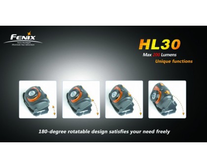 Налобний ліхтар Fenix HL30 Cree XP-G R5, чорно-жовтий