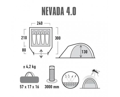 Палатка High Peak Nevada 4.0 Nimbus Grey