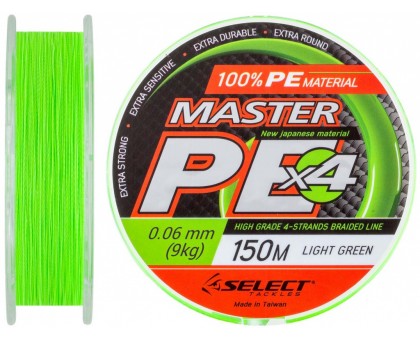 Плетений шнур Select Master PE 150м (0,06 - 0,24; 150м; салатовий)