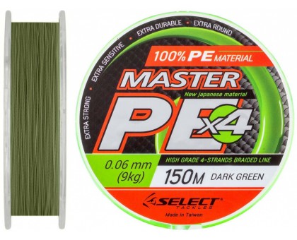 Плетений шнур Select Master PE 150м (0,06 - 0,24; 150м; темно-зелений)