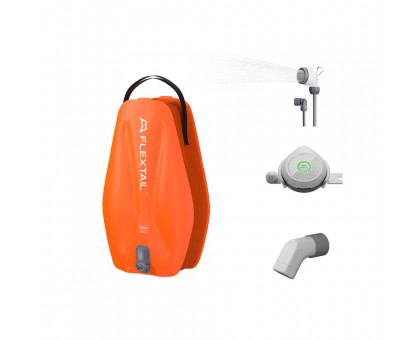 Душ портативний Flextail Tiny Shower Bag 20л з насосом. Помаранчевий.