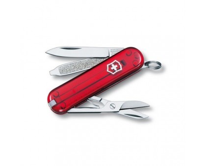 0.6223.Т Ніж Victorinox Сlassic-SD напівпрозорий червоний