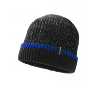 Шапка водонепроникна Dexshell Cuffed Beanie, чорна з блакитною смужкою