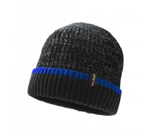 Шапка водонепроникна Dexshell Cuffed Beanie, чорна з блакитною смужкою