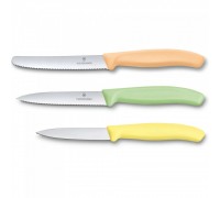 Набір кухонний Victorinox SwissClassic Paring Set 3 ножа з жовт. / св.зел / св.помаранч. ручкою (8,10,11см) (GB)