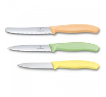 Набір кухонний Victorinox SwissClassic Paring Set 3 ножа з жовт. / св.зел / св.помаранч. ручкою (8,10,11см) (GB)