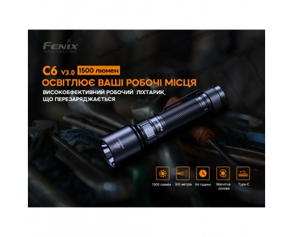 Лімітована серія: Fenix C6V3.0 – Яскравий помаранчевий ручний ліхтар