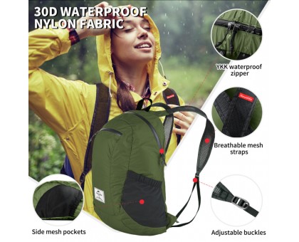 Надлегкий Компактний Рюкзак Naturehike Ultralight 18 л Зелений Надлегкий Компактний Рюкзак Naturehike Ultralight 18 л Зелений