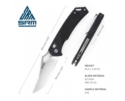Ніж складаний SRM Retriever 9202 (чорний): Функціональність та стиль