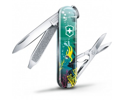 Складной нож Victorinox CLASSIC LE "Deep Dive" 58мм/1сл/7функ/цветн/чехол /ножн
