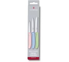 Набір кухонний Victorinox SwissClassic Paring Set 3 ножа з троянд / голуб / св.зел. ручкою (8,10,11см) (GB)