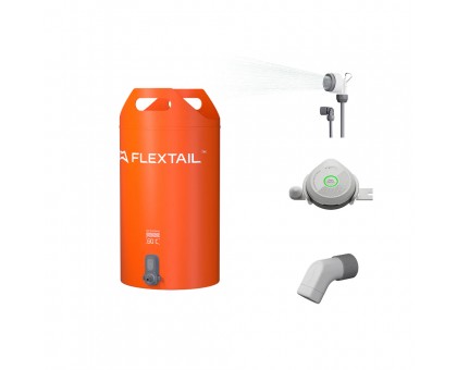 Портативний душ Flextail Tiny Shower Bucket 20л з насосом, помаранчевий