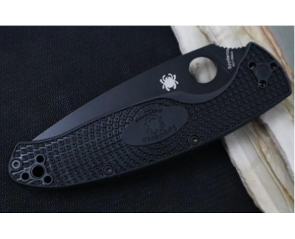 Ніж Spyderco Resilience Black Blade FRN, полусеррейтор