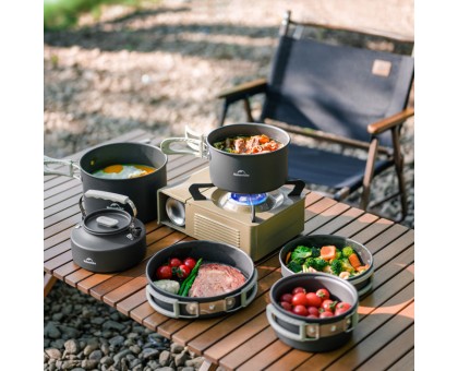 Набір посуду Naturehike CNK2450CF010: алюмінієві каструлі, чайник, сковорідка