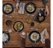 Набір кухонний Victorinox Swiss Modern Table Set 24шт з син. ручкою (6 ножів steak, 6 вилок, 6 ложок, 6 ложок)
