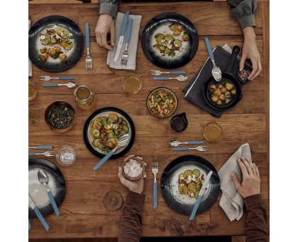 Набір кухонний Victorinox Swiss Modern Table Set 24шт з син. ручкою (6 ножів steak, 6 вилок, 6 ложок, 6 ложок)